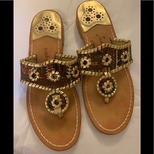 Jack Rodger gold sz 8 M sandals